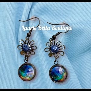 Antique Brass Flower Earrings